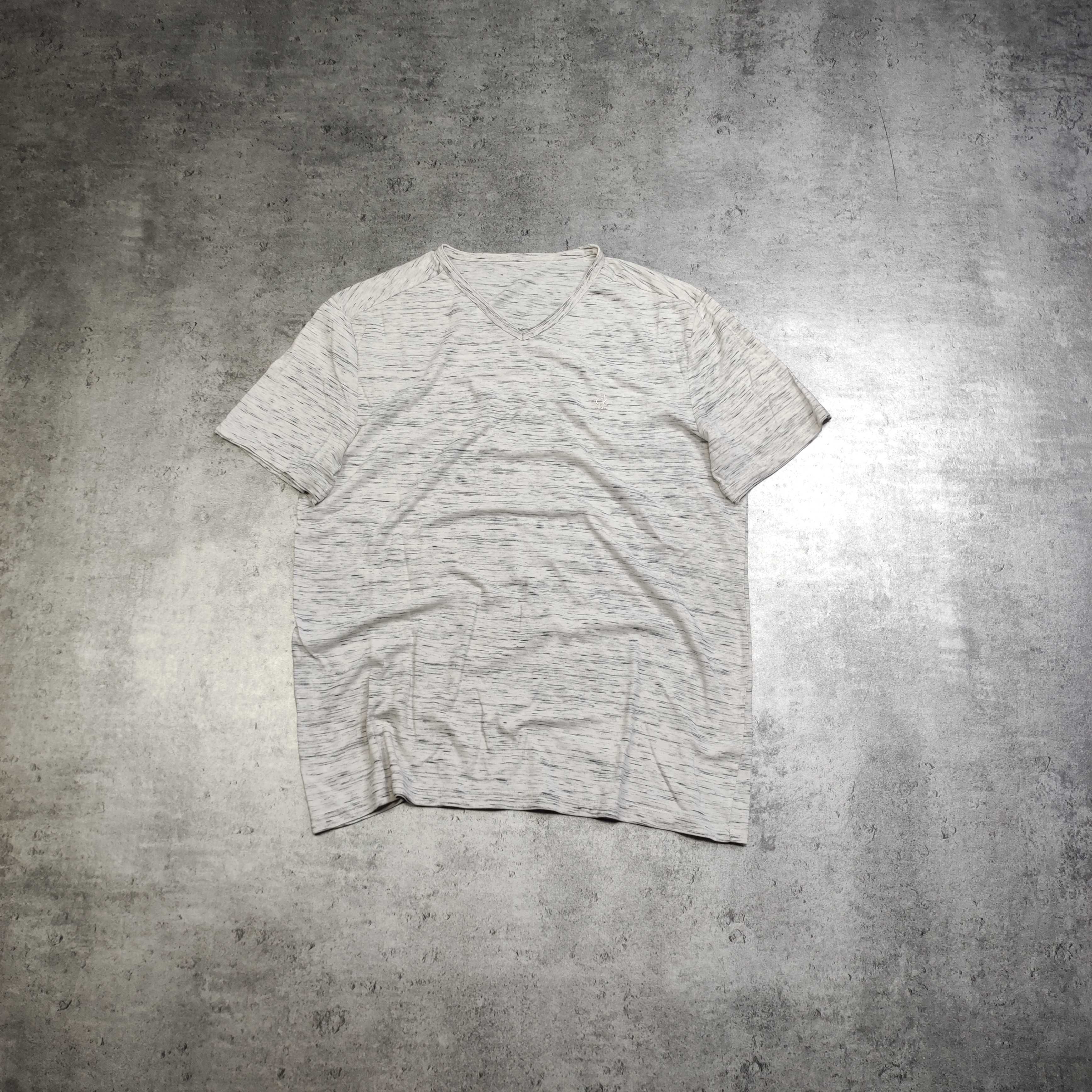 MĘSKA Koszulka Elegancka PREMIUM Szara Małe Logo CK Calvin Klein Jeans