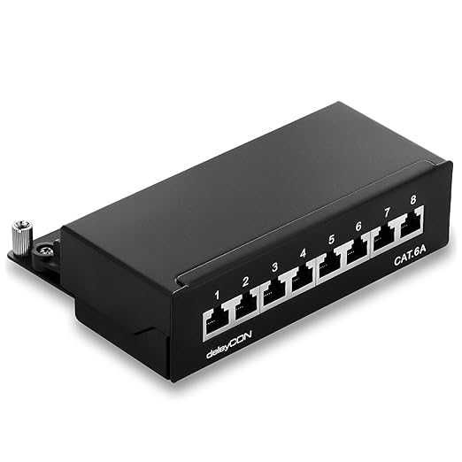 DeleyCON CAT 6a Patch Panel Krosownica 8 Portów