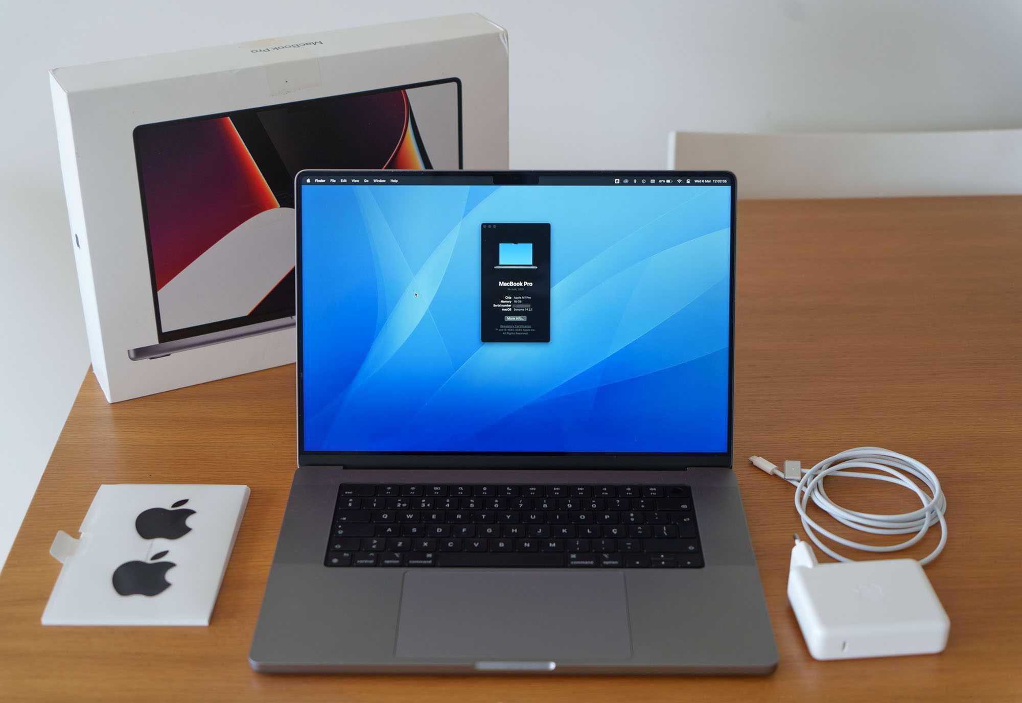 MacBook Pro 16" M1 Pro 16GB RAM 1TB SSD como novo