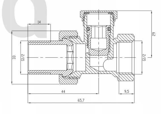 Zawór grzejnikowy odcinający prosty 1/2" INVENA - 2szt.