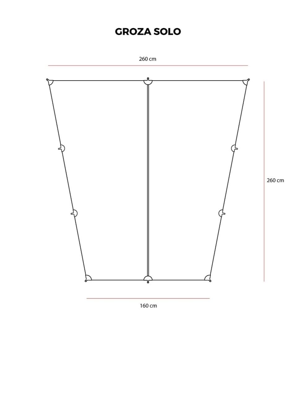 Płachta biwakowa Lesovik SOLO Ultralight Tarp 2,6x2,6 - Crocodile Gree