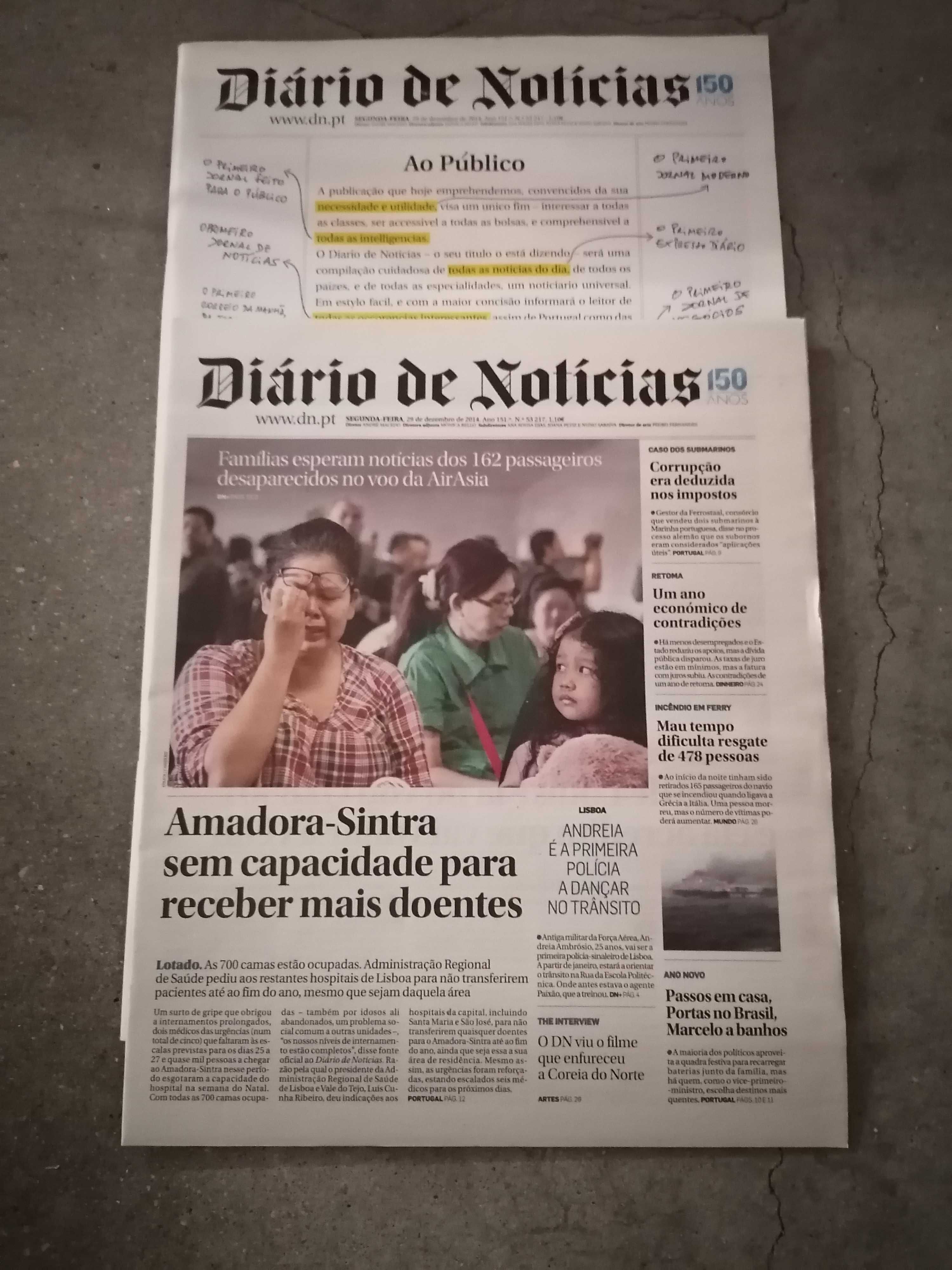 Diário Noticias - Edição comemorativa dos 150 anos  - ano 2014