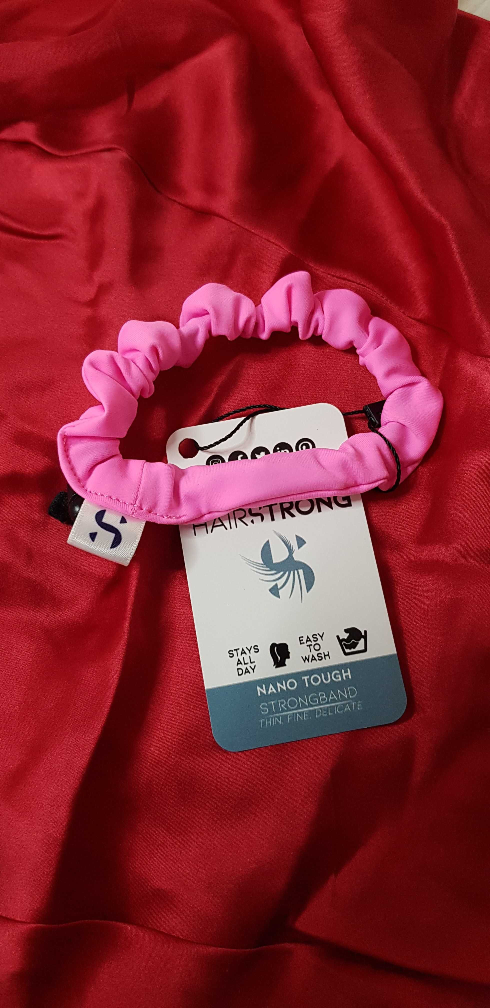 Nowa Strongband sportowa scrunchie różowa dla włosomaniaczki
