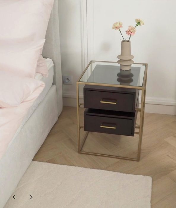 Szafka nocna ze szklanym blatem Lyle Westwing Collection