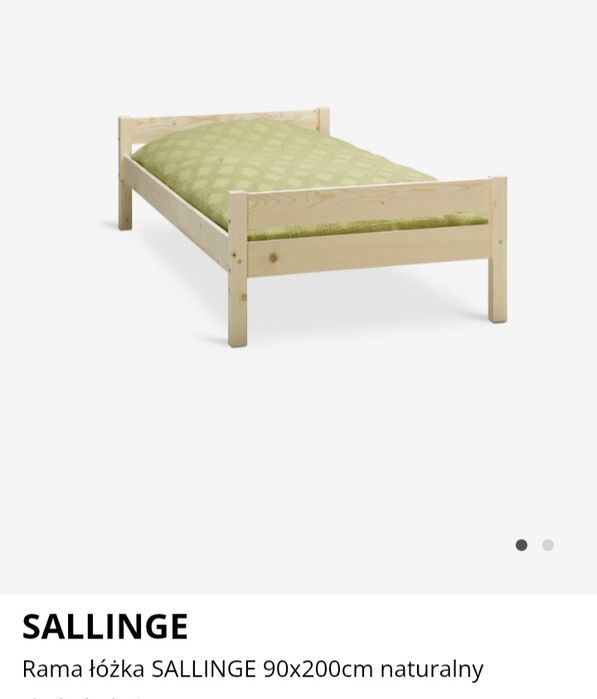 Rama łóżka 90x200 Sallinge Jysk+materac