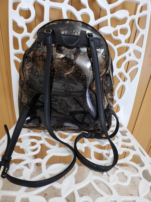 Mochila Guess preta transparente