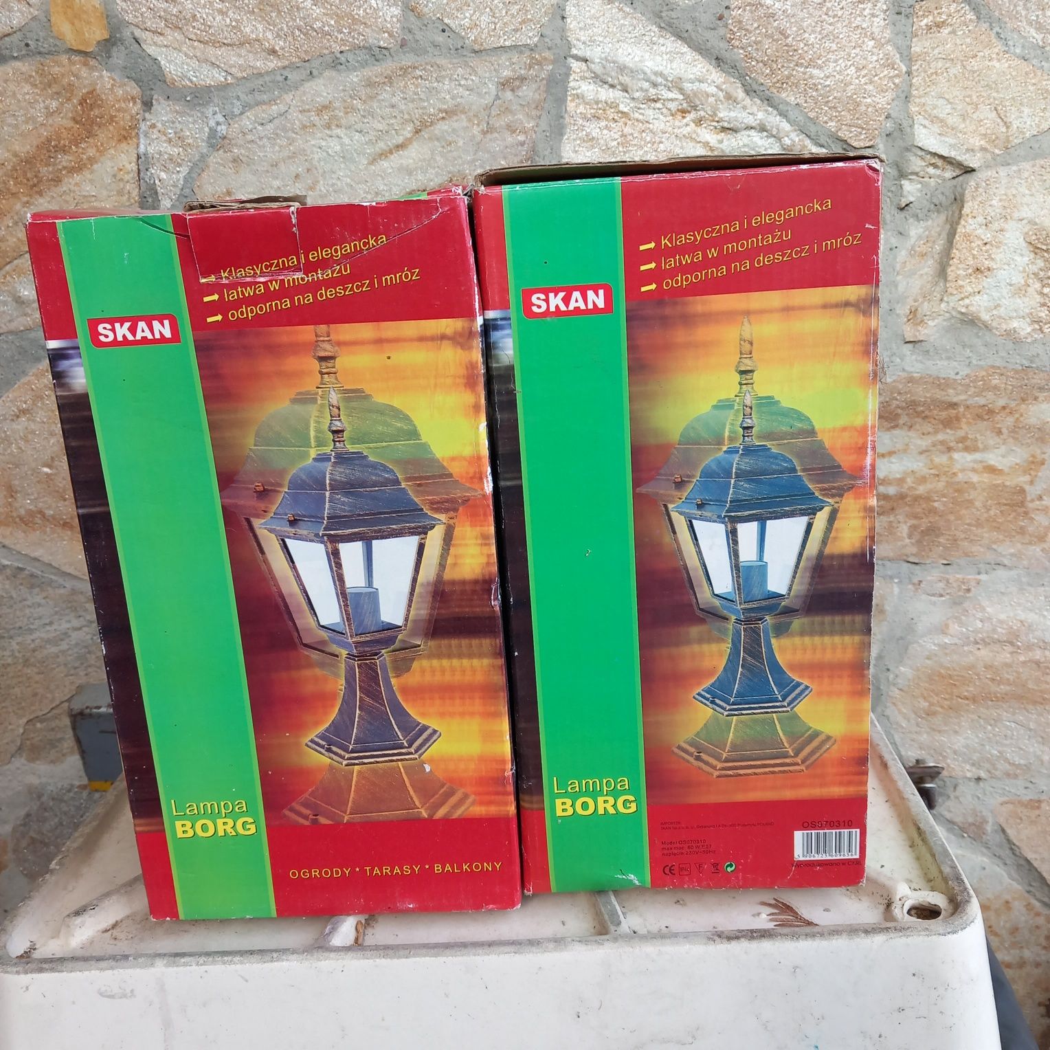 Lampy ogrodowe zewnętrzne stojące nowe 2 szt