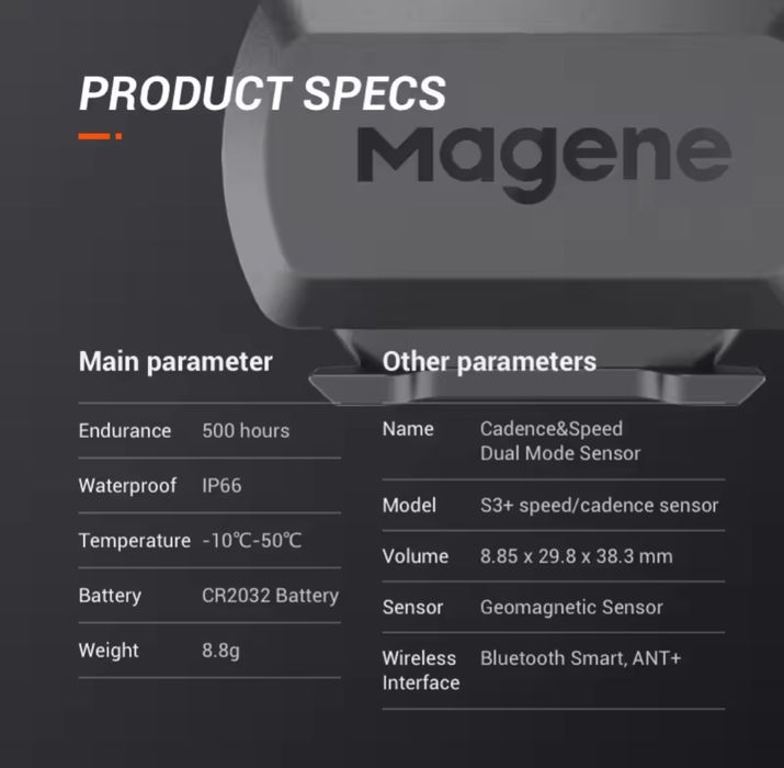 Датчик швидкості та каденсу Magene для велосипеду