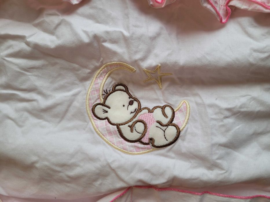 Organizer na łóżeczko, różowy, dla dziewczynki, wiązany