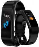 opaska sportowa smartband puls zegarek smart band czarna czujnik tętna