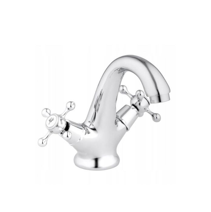 Bateria Umywalkowa Dwuuchwytowa Stojąca Chrom Retro Kran Vintage Wc