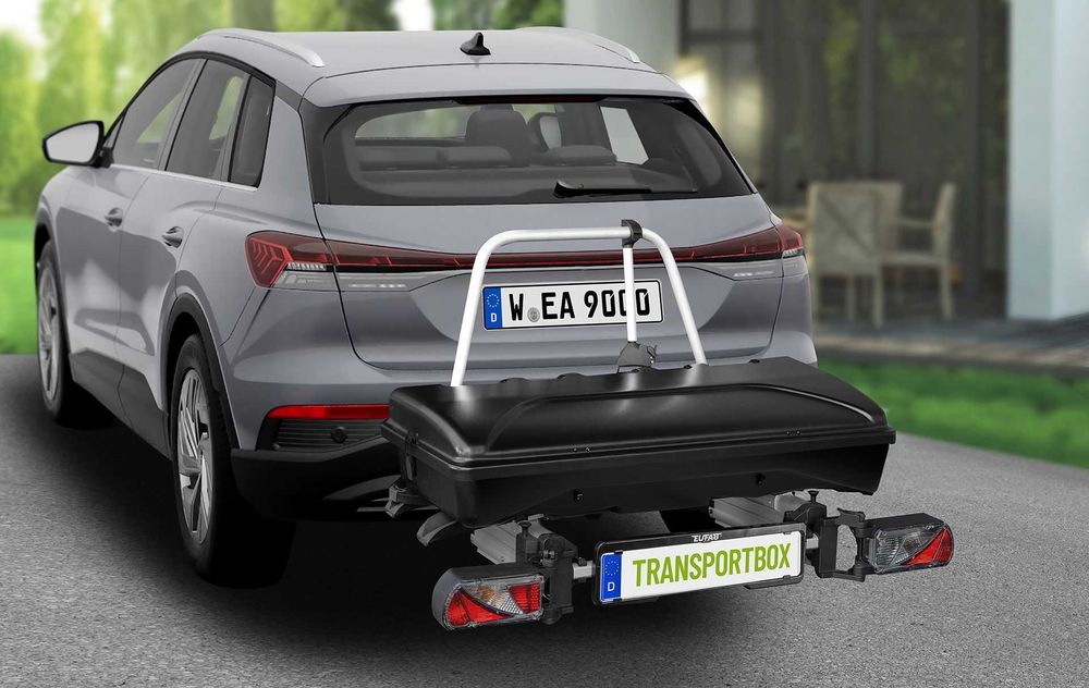 Eufab kufer boks transportowy na bagażnik rowerowy na hak 350 l