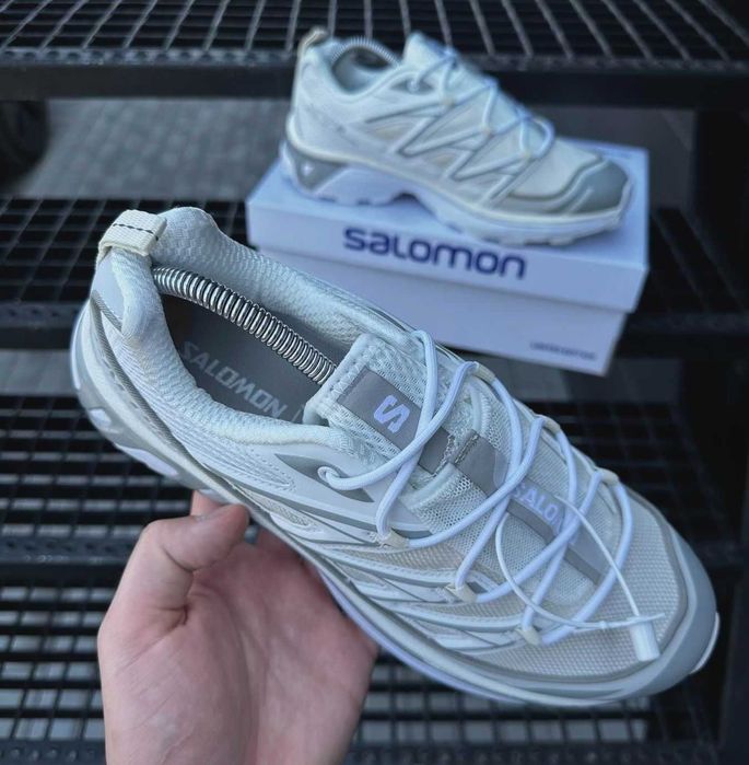 Мужские белые кроссовки Саломон сеточка Salomon
