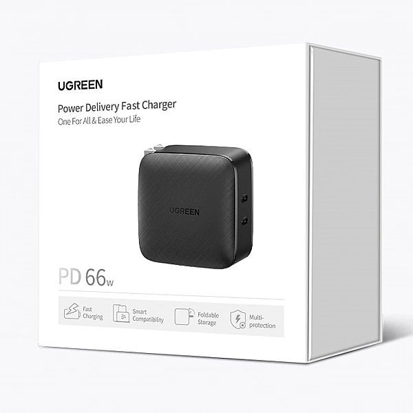 Ugreen ładowarka sieciowa 2x Usb Typ C 66w Power Delivery 3.0 Quick Ch
