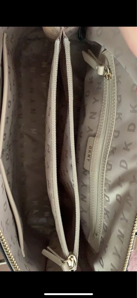 DKNY torebka beżowa logowana