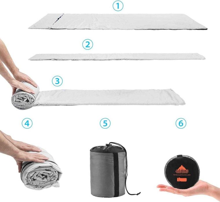 Вкладиш в спальний мішок з підігрівом 60С від Power Bank USB 90х220