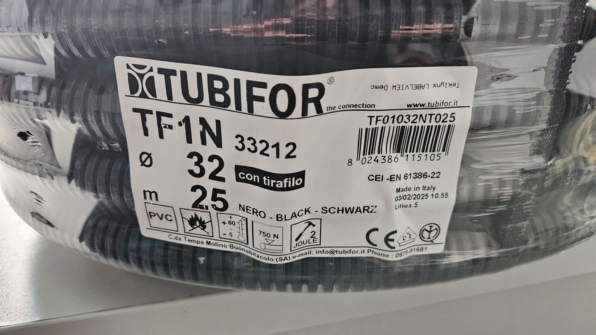 Rura Karbowana PESZEL Giętki Elastyczny z Pilotem 32mm UV 750N 25m Cza