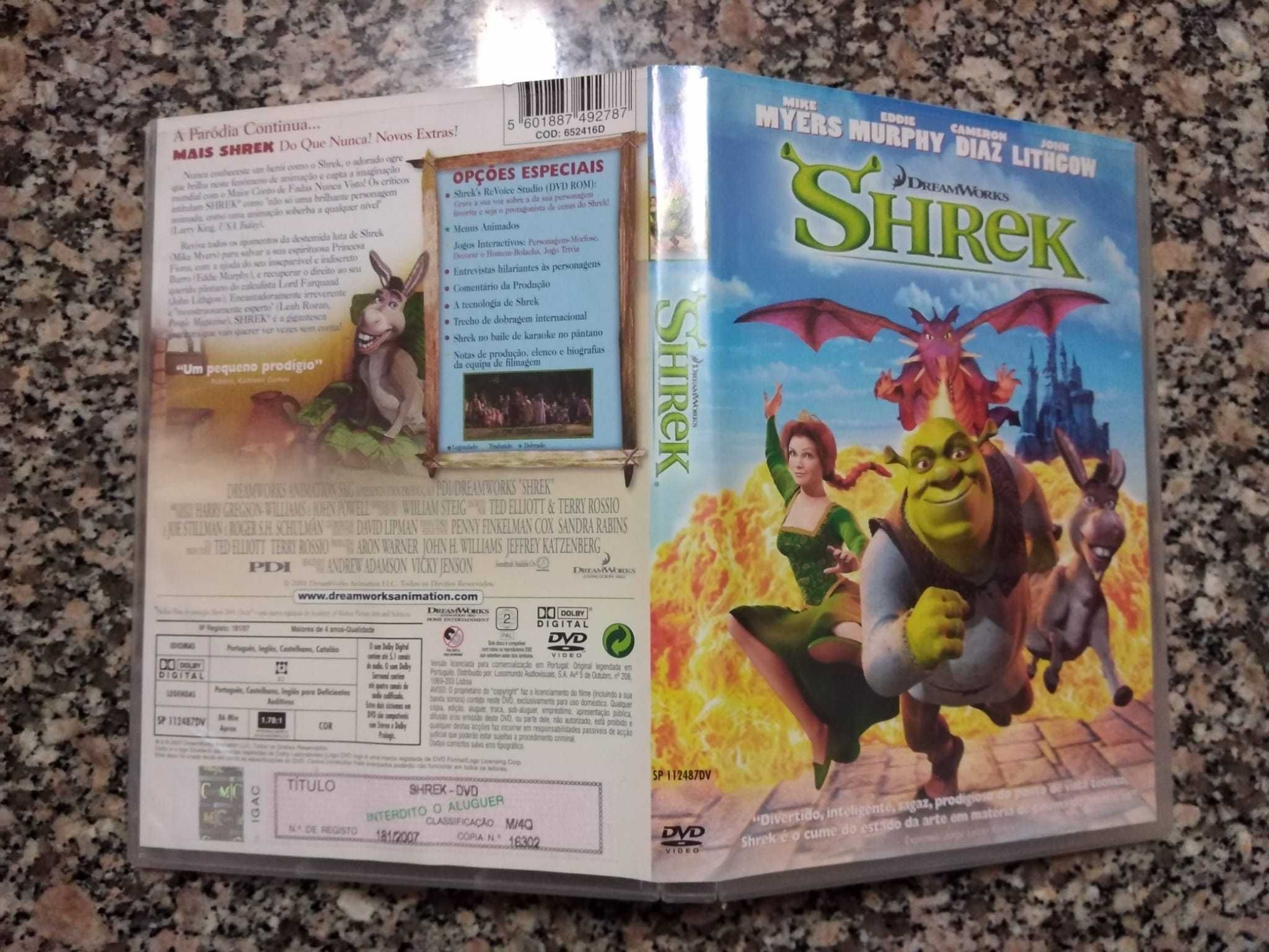 Filmes do Shrek em DVD + Gato das botas