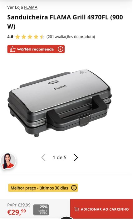 Sanduicheira grill da flama