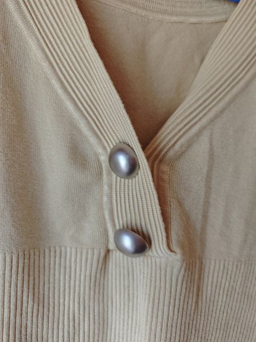 Sweter vintage PRL beżowy rozmiar S lata PRL