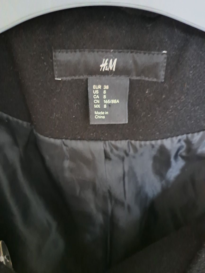 Płaszcz jesionka krótka czarna H&M r. M