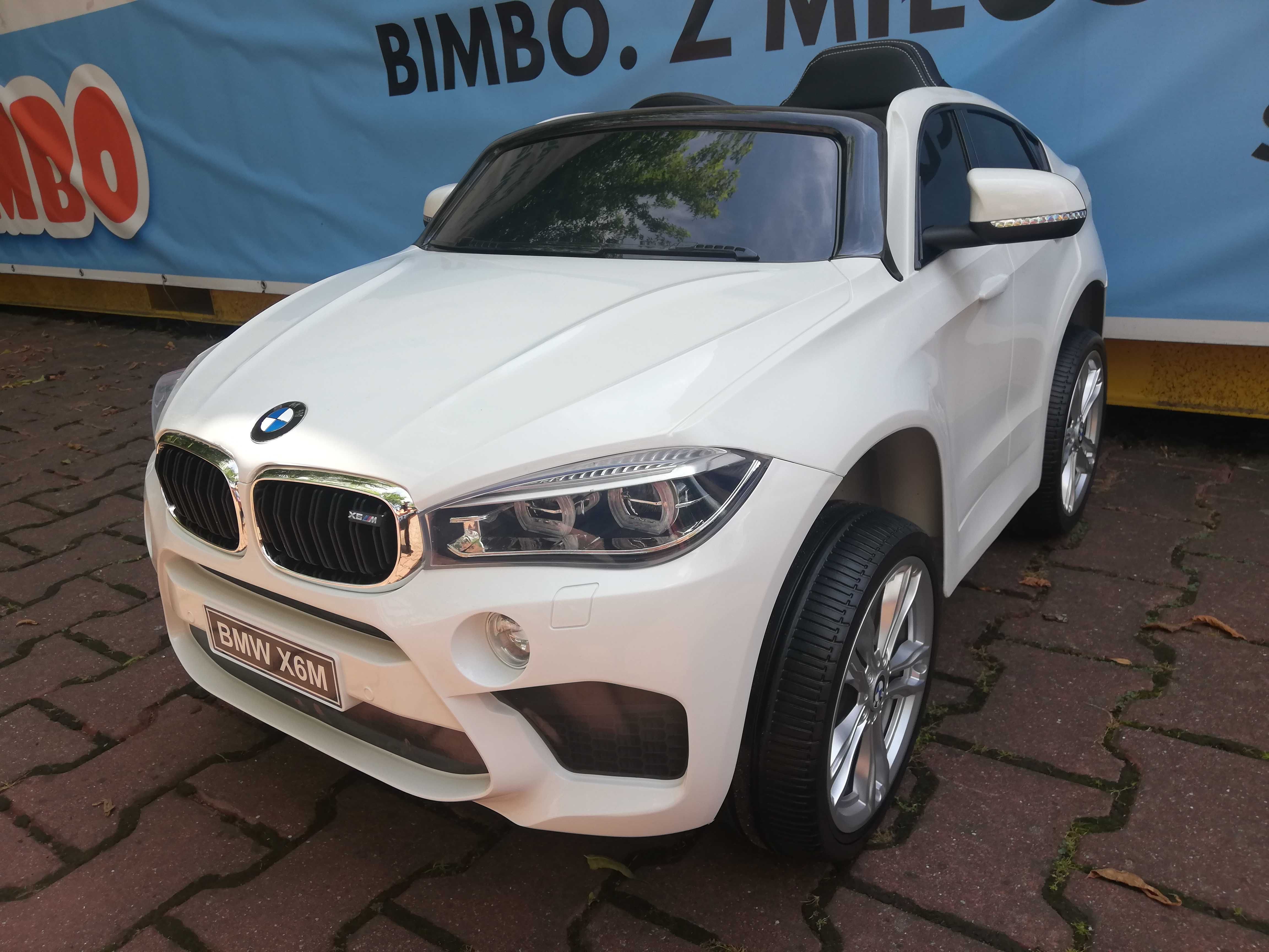 BMW X6M Auto na Akumulator 12V dla dzieci Koła EVA LEDy EKOSKÓRA