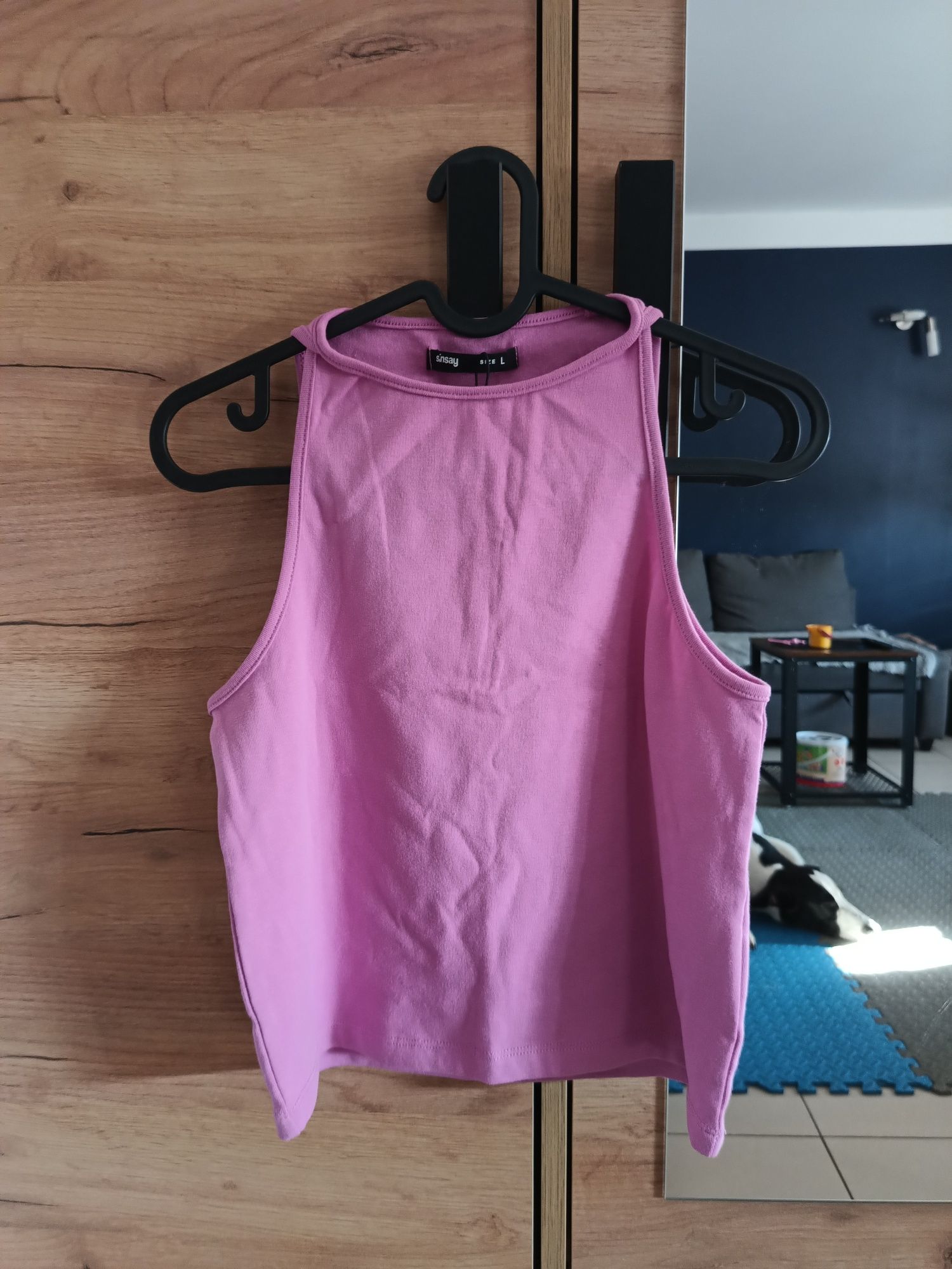 Sinsay różowy crop top pink M/L