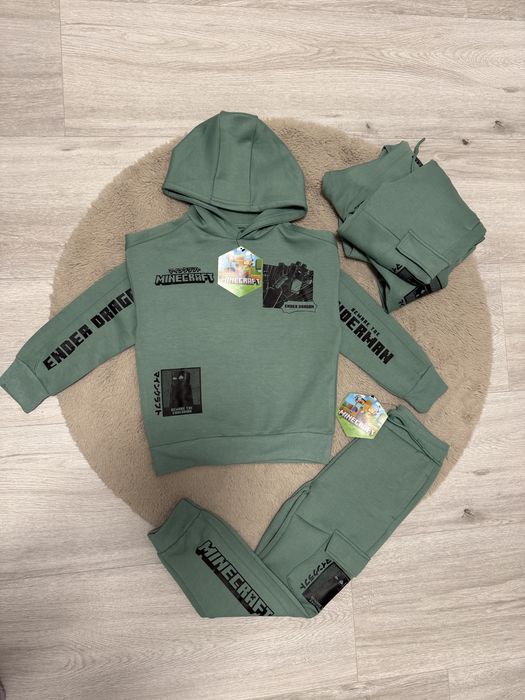 Nowy dres bluza spodnie minecraft primark 128