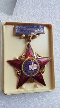 stara rumuńska odznaka-nagrod 1969-przywódca rewolucji socjalistycznej