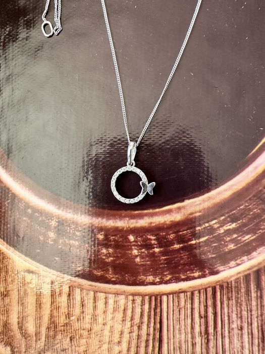 Срібна підвіска Метелик з фіанітами