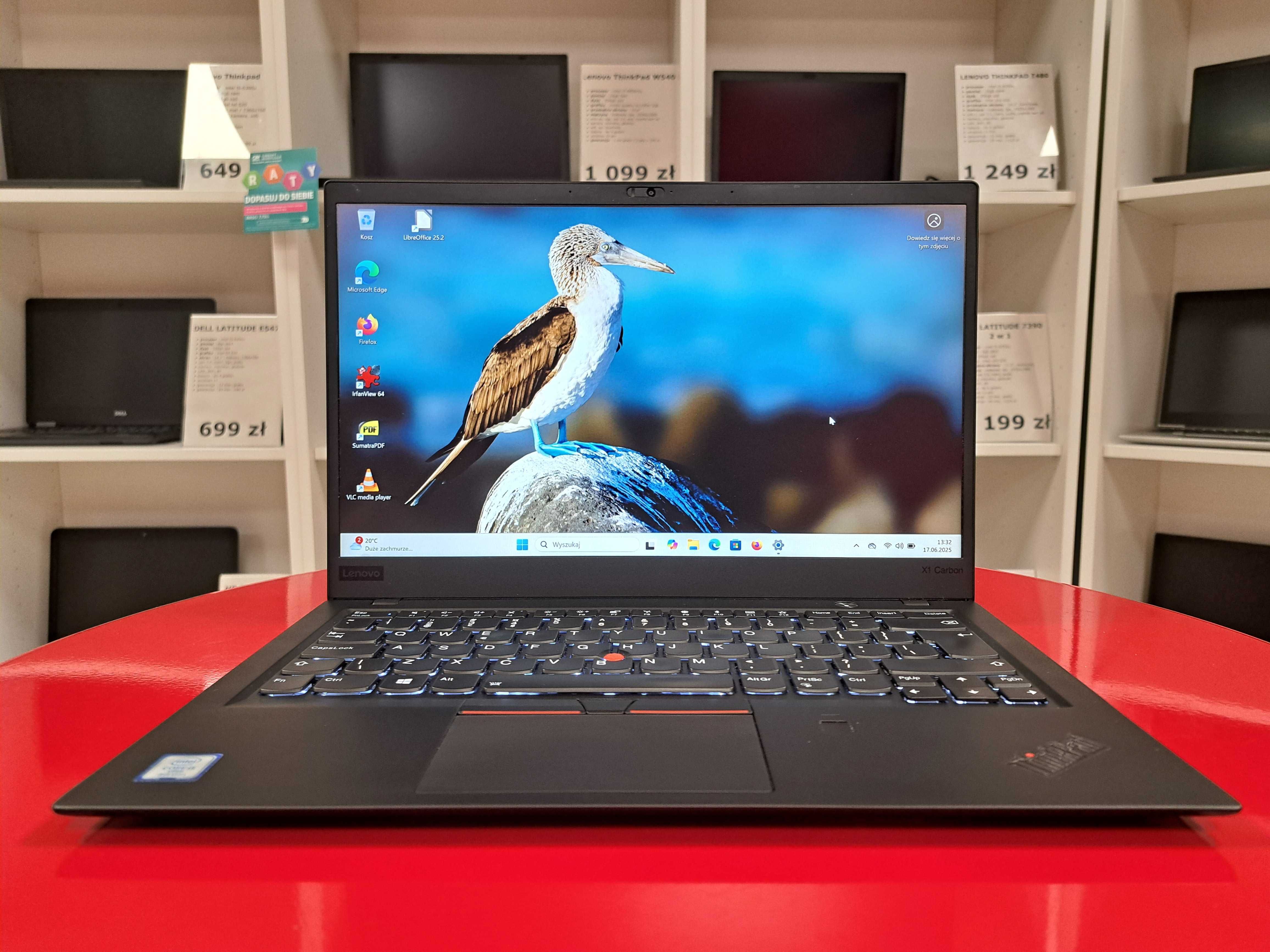 Lekki Laptop 14" Lenovo X1 Carbon G6 i5-8gen 16gb 512ssd Dotyk Win11
