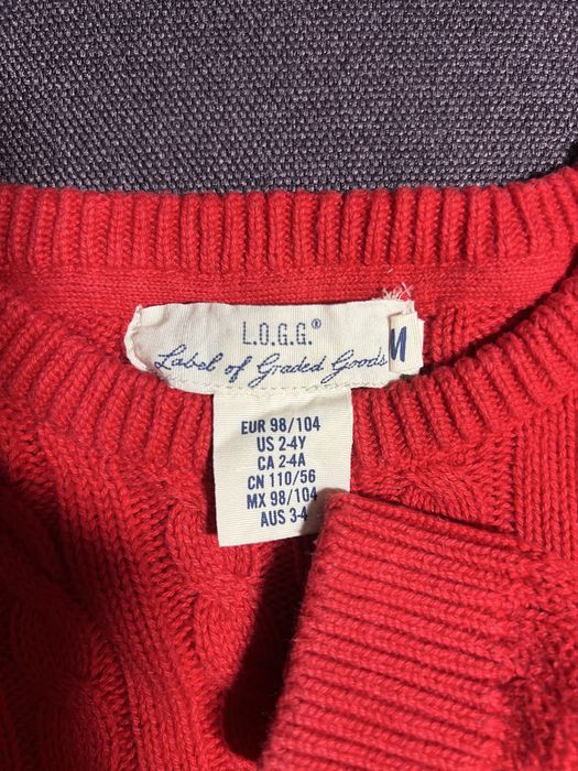 Червоний рожевий светр вʼязаний косами Polo Ralph Lauren