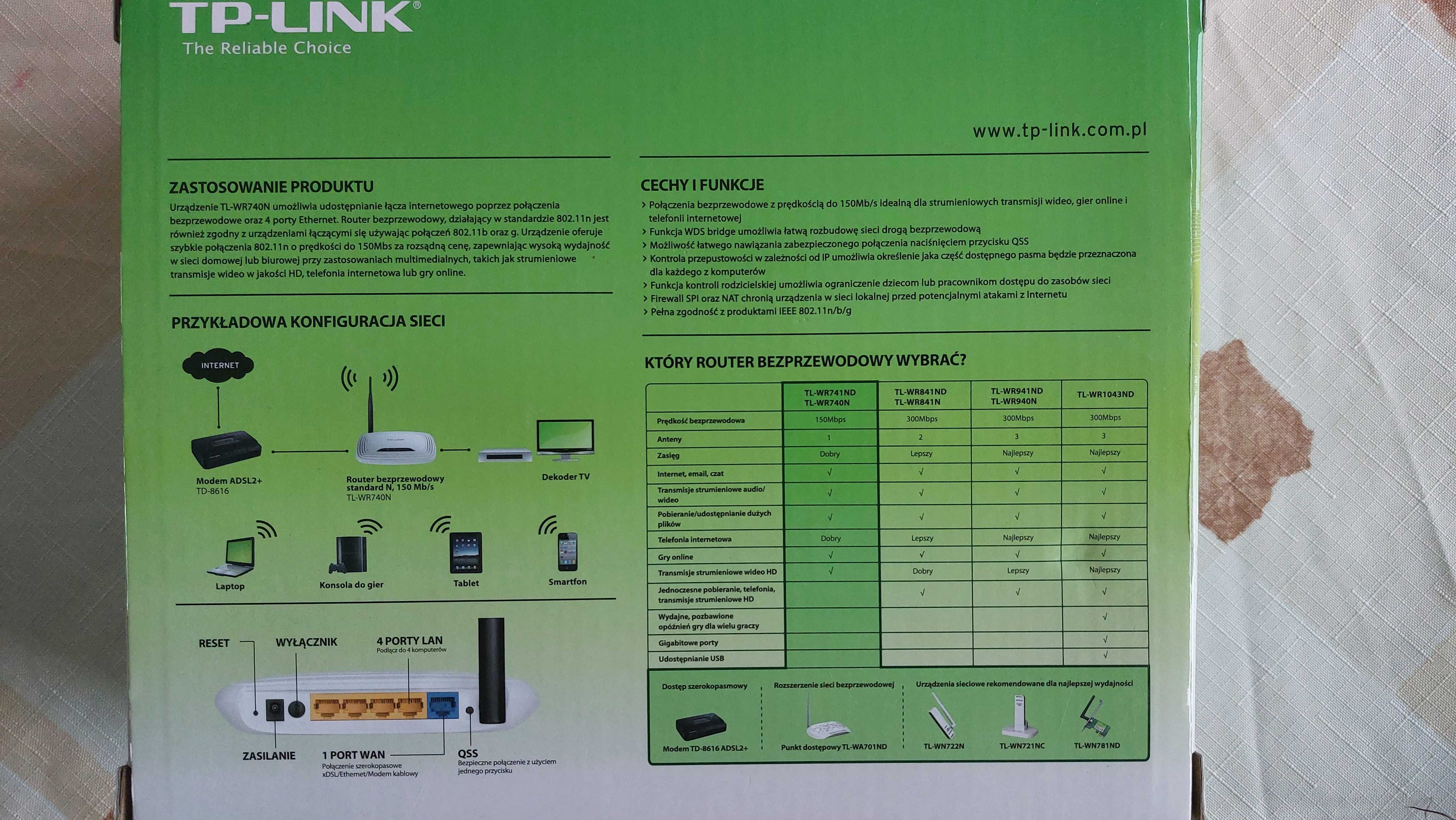 Router bezprzewodowy tp link tl-wr740n