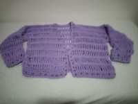 Casaco de lã em crochet tamanho L portes grátis
