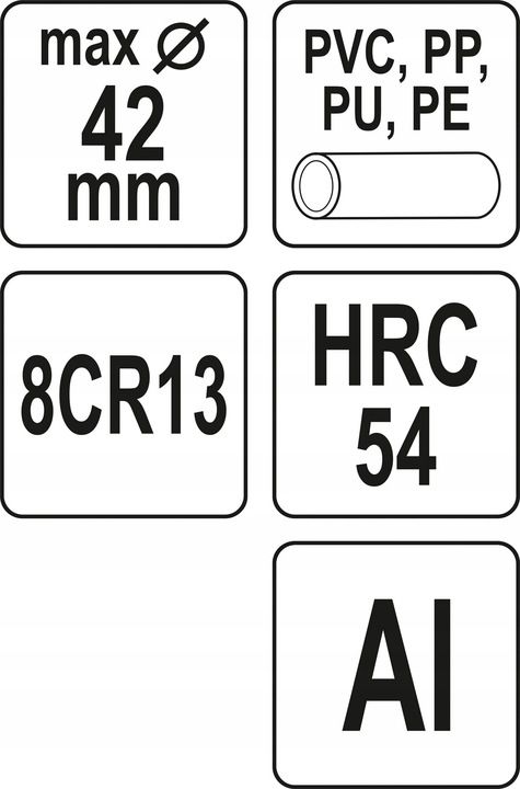 Yato Obcinak Nożyce Aluminiowe Do Rur Pcv Pp, Pe, Pu, Peszli 42mm Yt-2