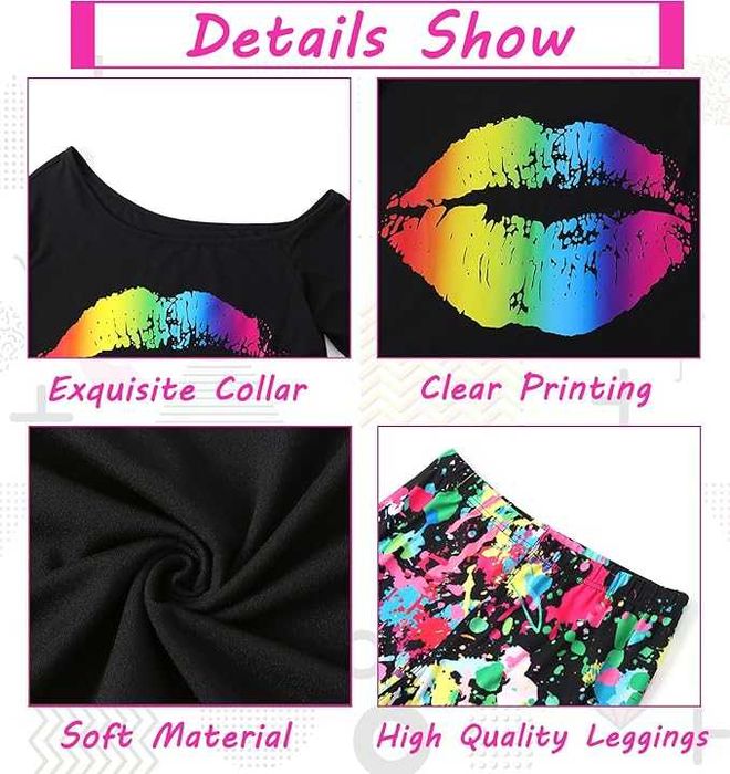 Kostium z lat 80 neonowy KISS fantazyjny kostium disco LATA 80 90 "S"