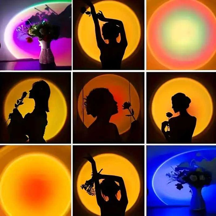 Lampka Led USB 16 kolorów - projektor zachodzącego słońca z pilotem