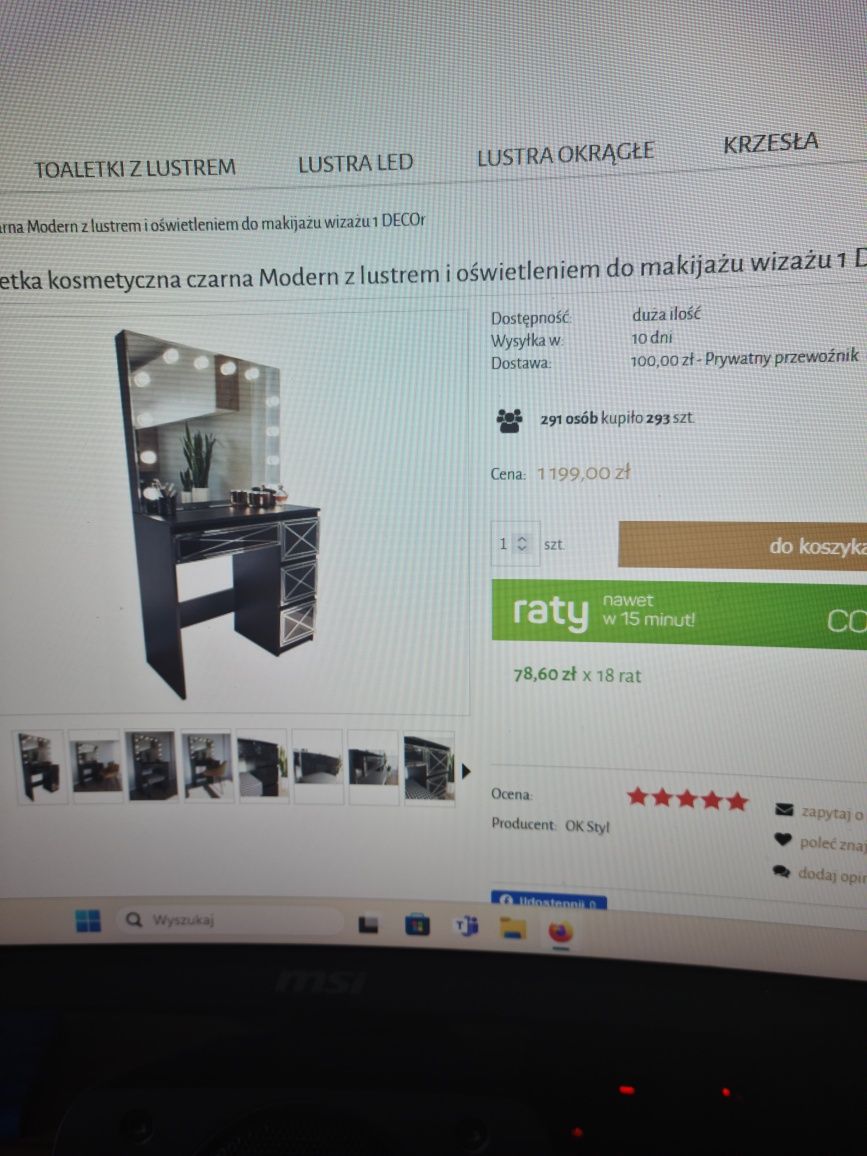 Toaletka do makijażu