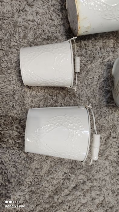 7 osłonki na doniczki zestaw metalowe różne wymiary