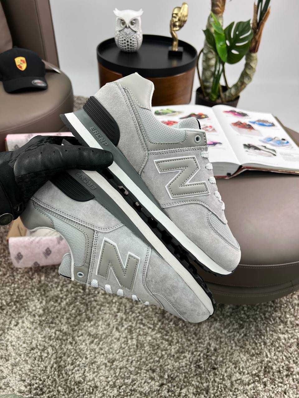 Мужские кроссовки нью беланс New Balance 574 Light Grey Black [41-46]