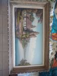 Quadro antigo com tela