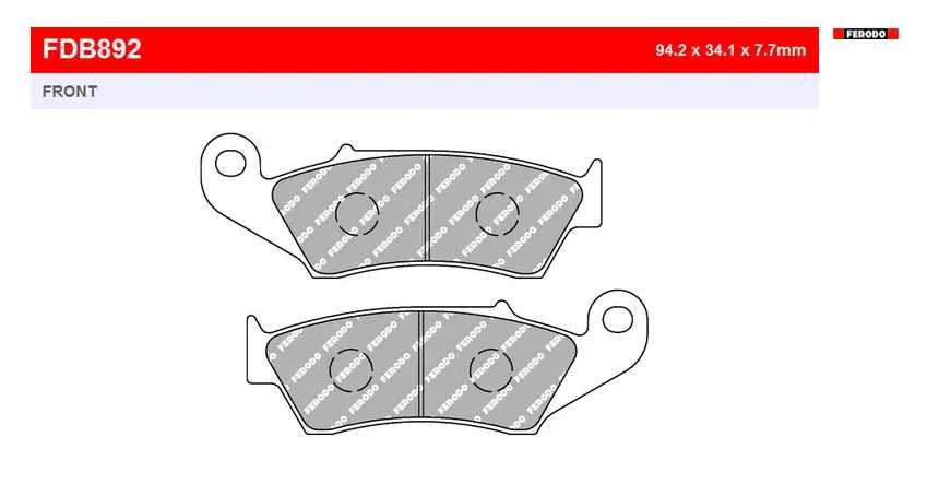 Колодки Ferodo FDB892SG для мотоциклів HONDA / YAMAHA / KAWASAKI