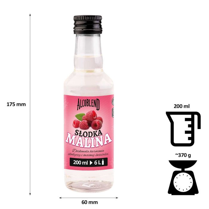Zaprawka esencja smakowa do wódki Alcoblend Słodka Malina 200ml na 6L