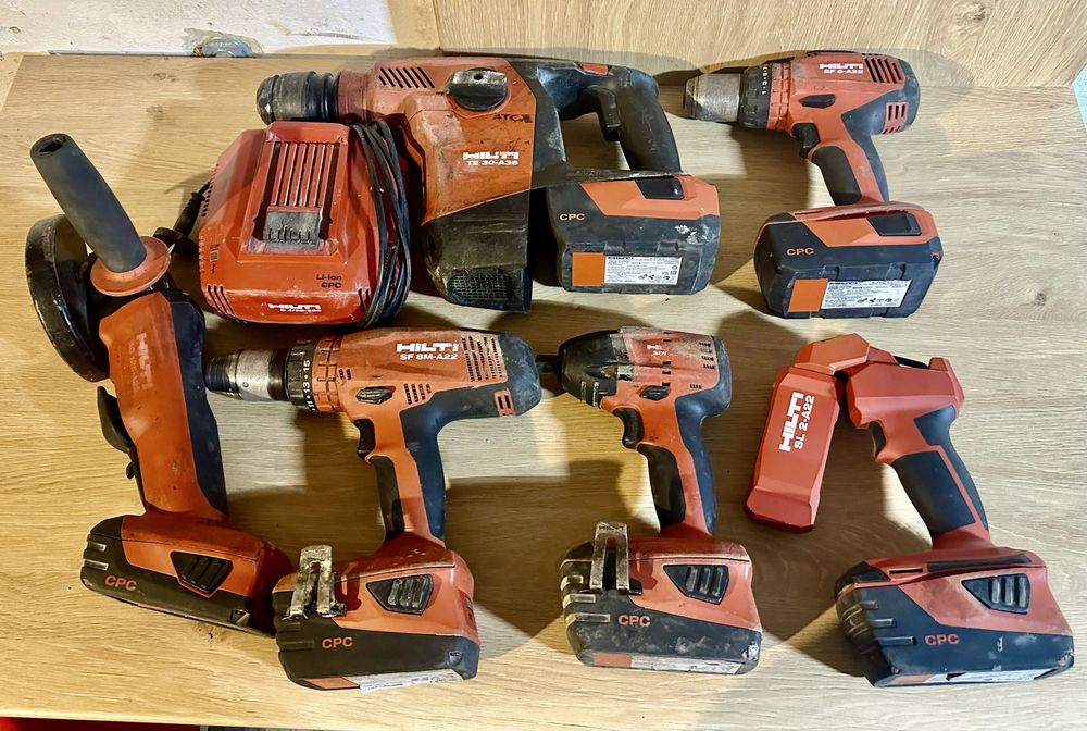 HILTI zestaw 6 elektronarzędzi + 6 baterii + ładowarka
