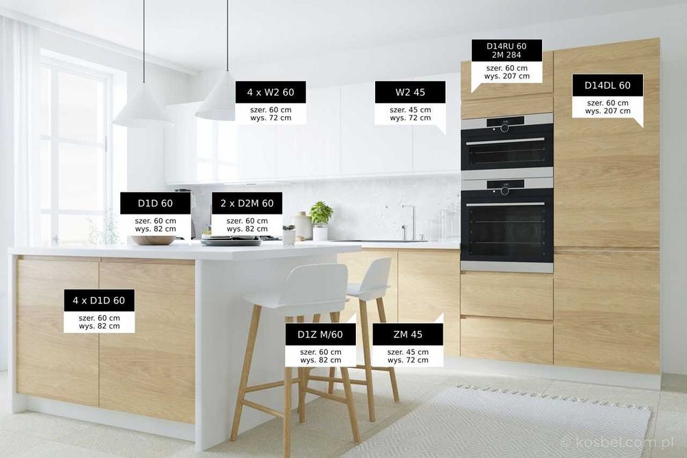 Kuchnia MADERA meble, szafki kuchenne mat TRANSPORT wycena [MK]