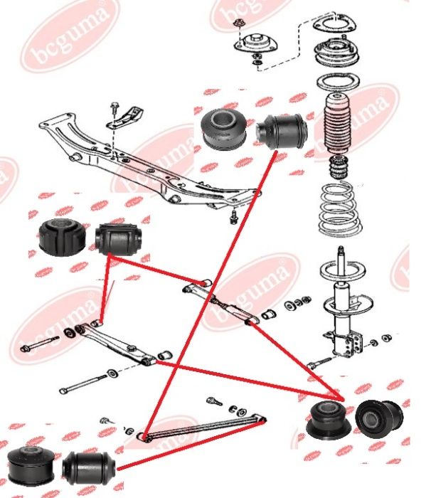Сайлентблок Mazda 626 (GC, GD,GE,GF,XEDOS) Комплект на Mazda 626