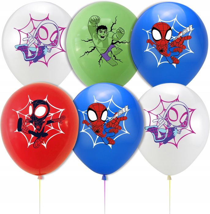 Oro Party Zestaw balonowych dekoracji urodzinowych Spider Man Hulk