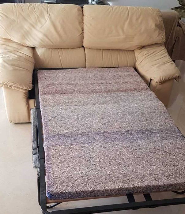 Sofá cama Nobuck 3 lugares
