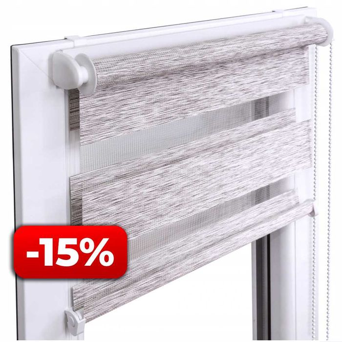 Ролети День-Ніч із реальною знижкою 15% Бамбук Бежевий