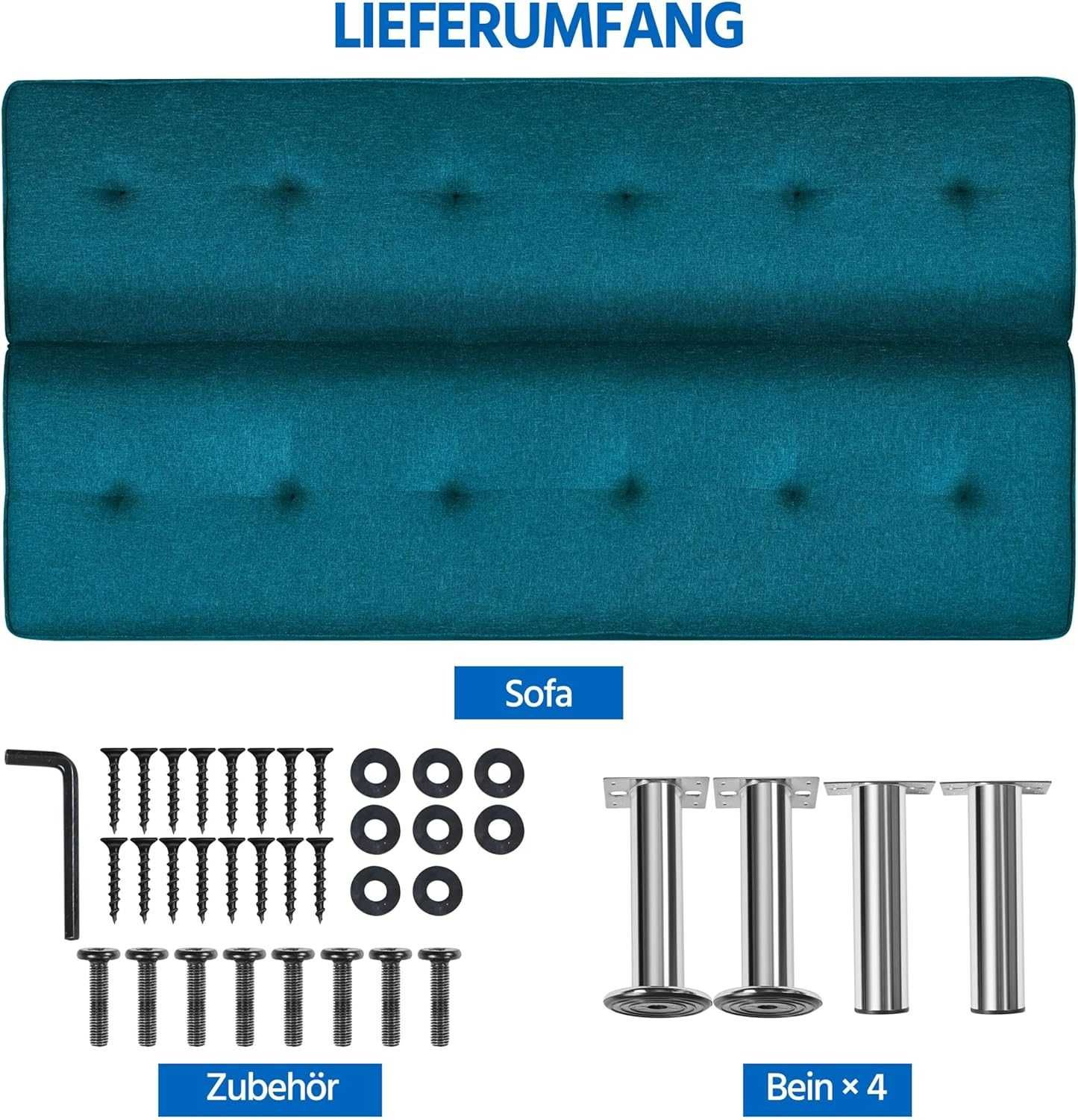 Kanapa Sofa rozkładana Yaheetech 3-osobowa łóżko gościnne 166 × 92 cm